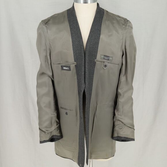 Hart Schaffner Marx Sport Coat Mens 44L Gray Wool Tweed Comfort Jacket Lined Vtg - Picture 12 of 16